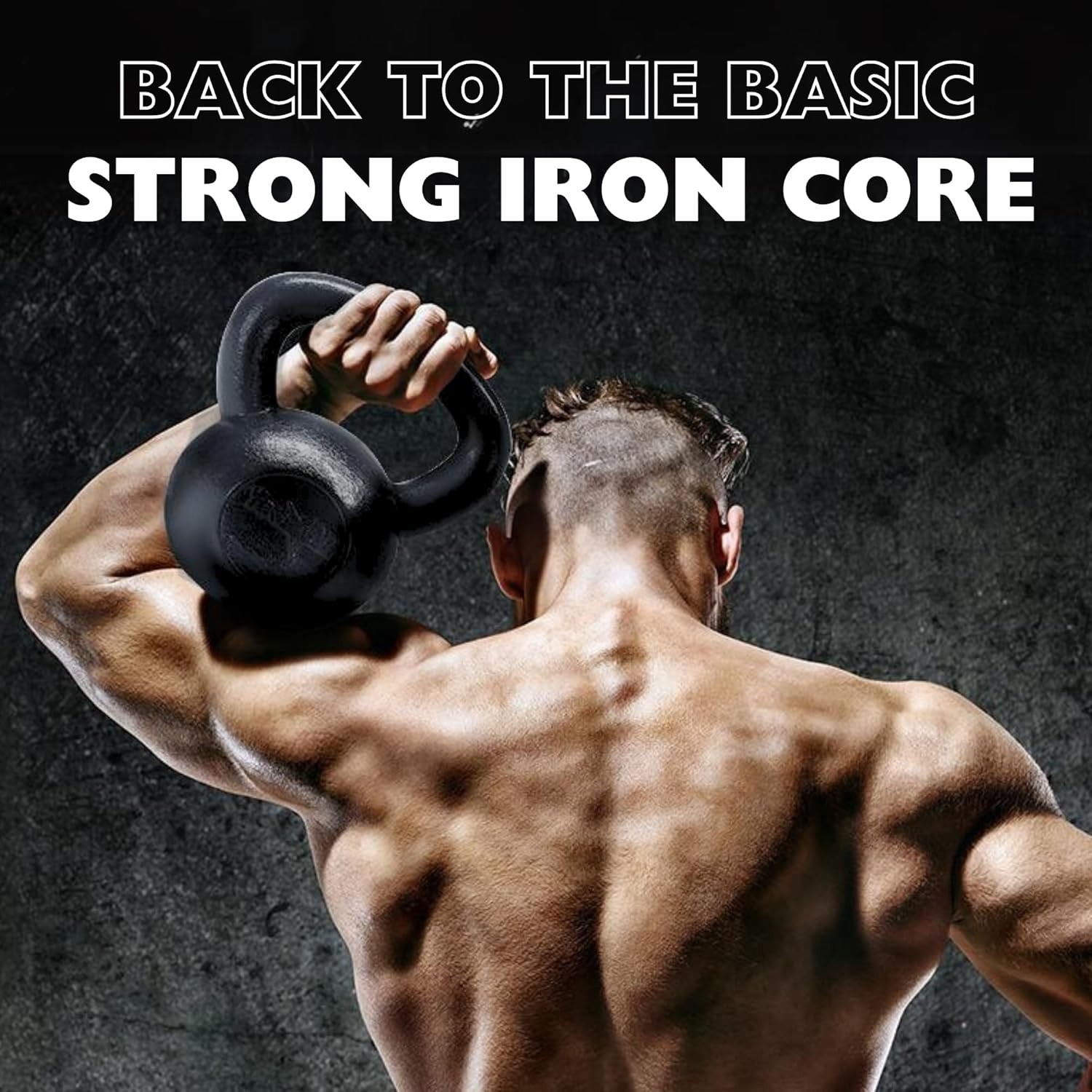 Cast Iron Kettlebell, Strength Training Kettlebells 15LB