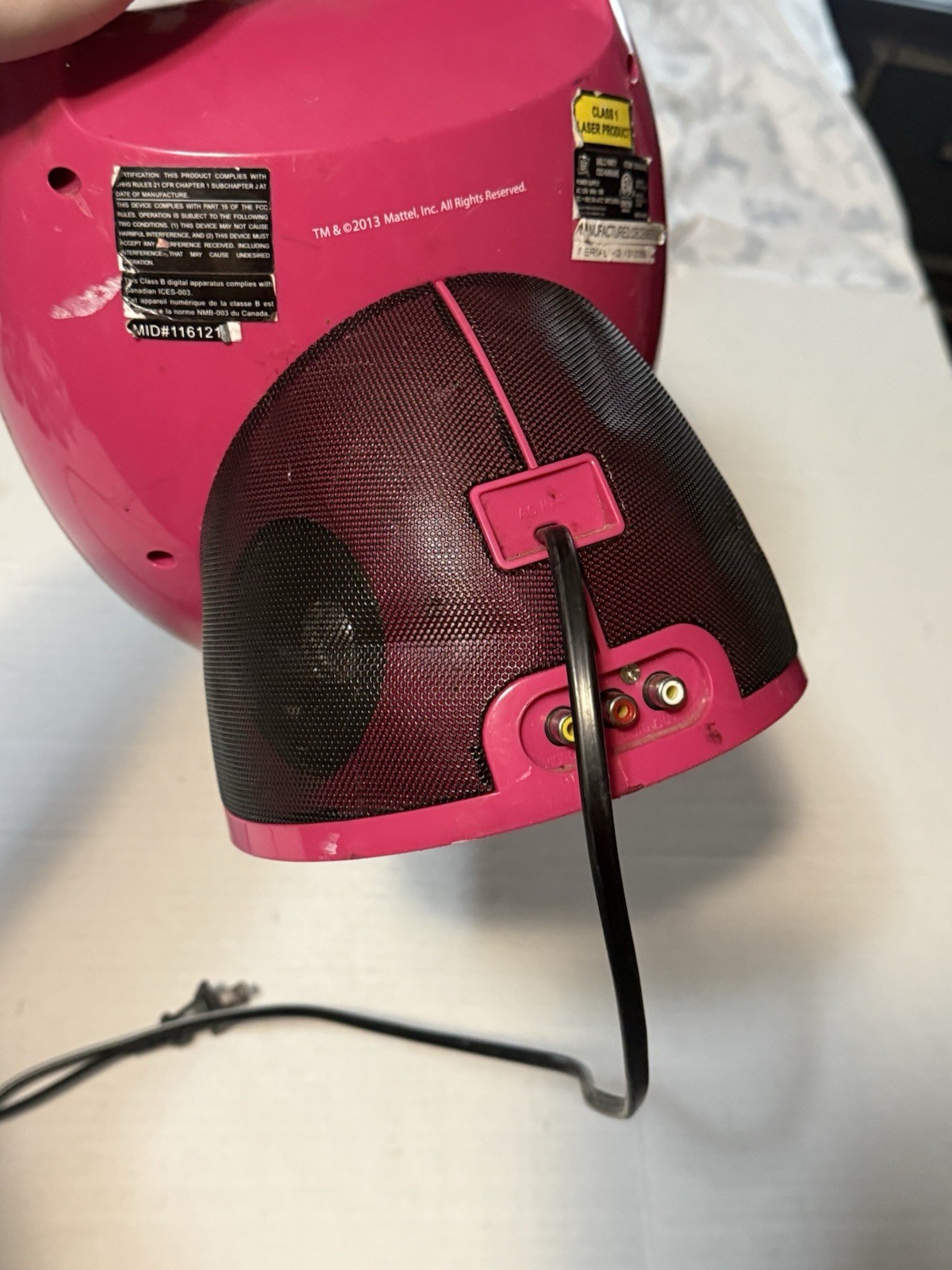 Monster High Disco Party CD Player & Karaoke Machine Missing Mic Knob TESTED