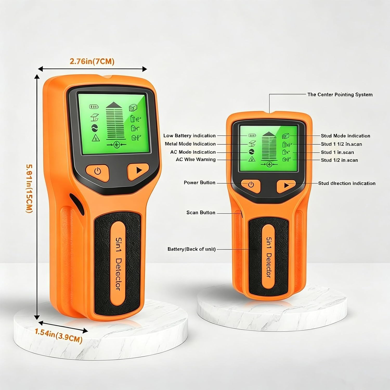 Stud Finder Wall Scanner - 5 in 1 Multifunctional Stud Detector w/Smart Chip ...
