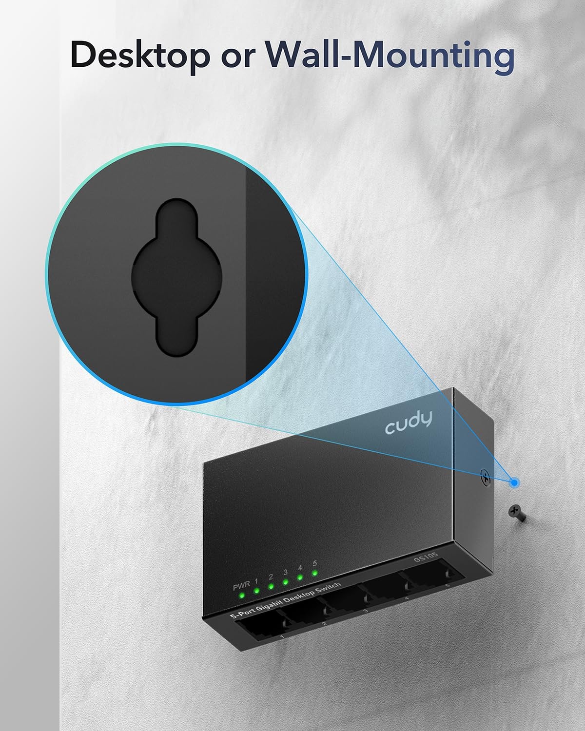 GS105 5-Port Gigabit Unmanaged Ethernet Switch, Network Hub, Ethernet Splitte...