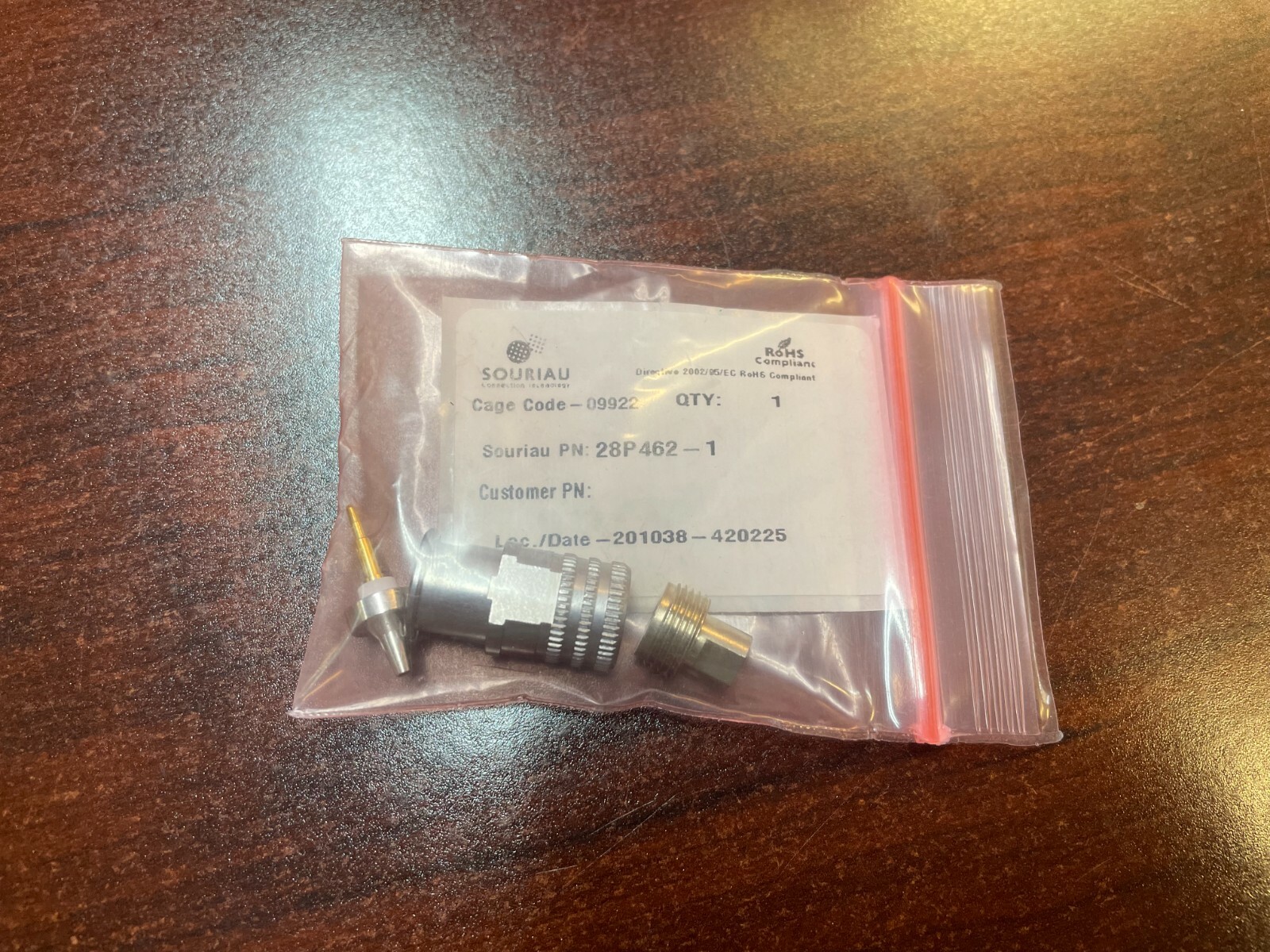 Souriau 28P462-1 BNC Connector Plug, Male Pin 50Ohm