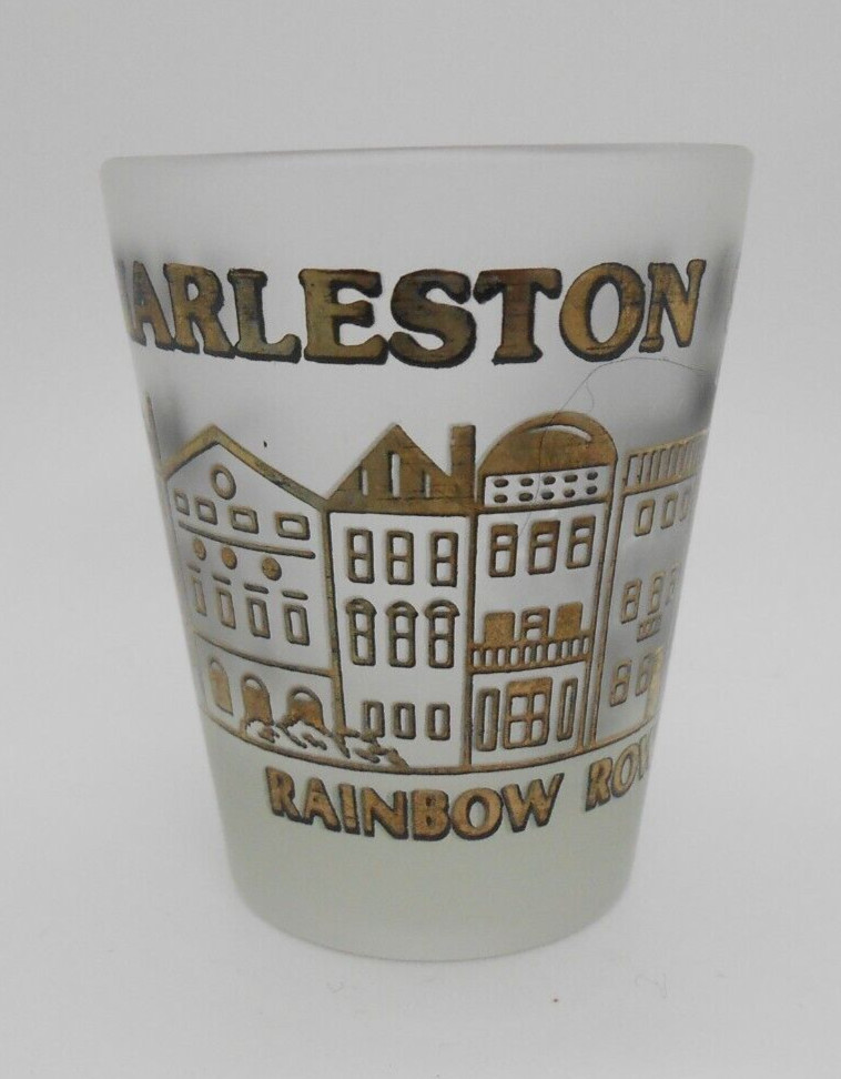 Charleston, South Carolina, USA Souvenir Frosted Shotglass of Rainbow Row
