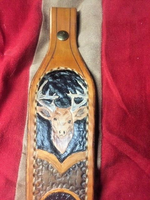 Rifle Adjustable Sling ~ Plain or Hand Tooled or Leather LACED - Padded