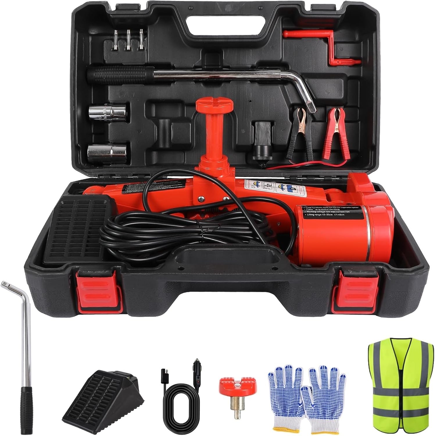 Premium 10 in 1 Electric Scissor Jack Enhanced Safety 3 Ton Car Jack Ki