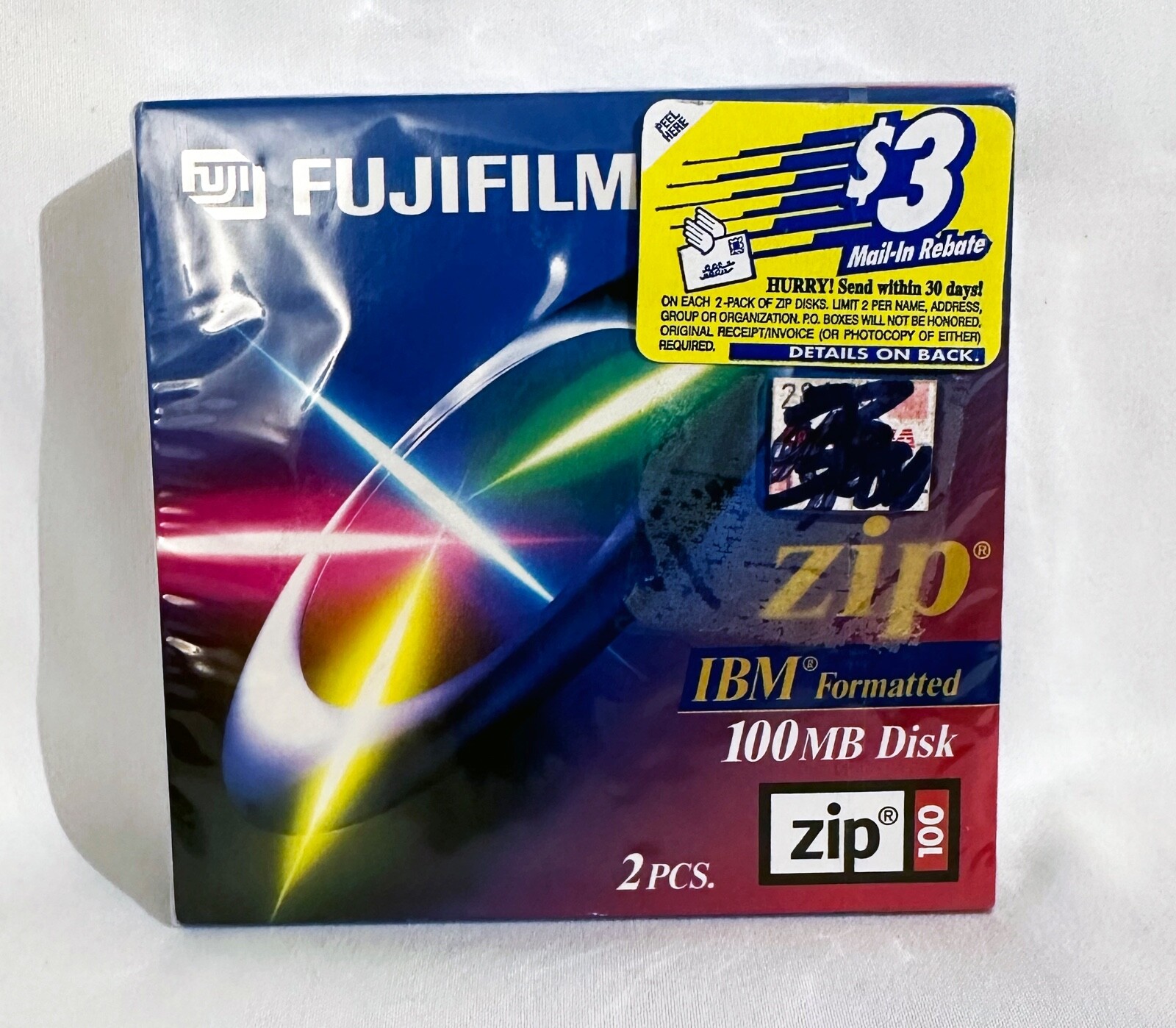 FUJI FUJIFILM 100 MB Zip Drive Disks IBM Formatted 2 Pack NEW Factory Sealed