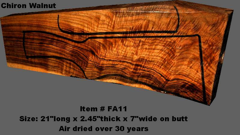 French walnut gun stock blank for shotguns FA11