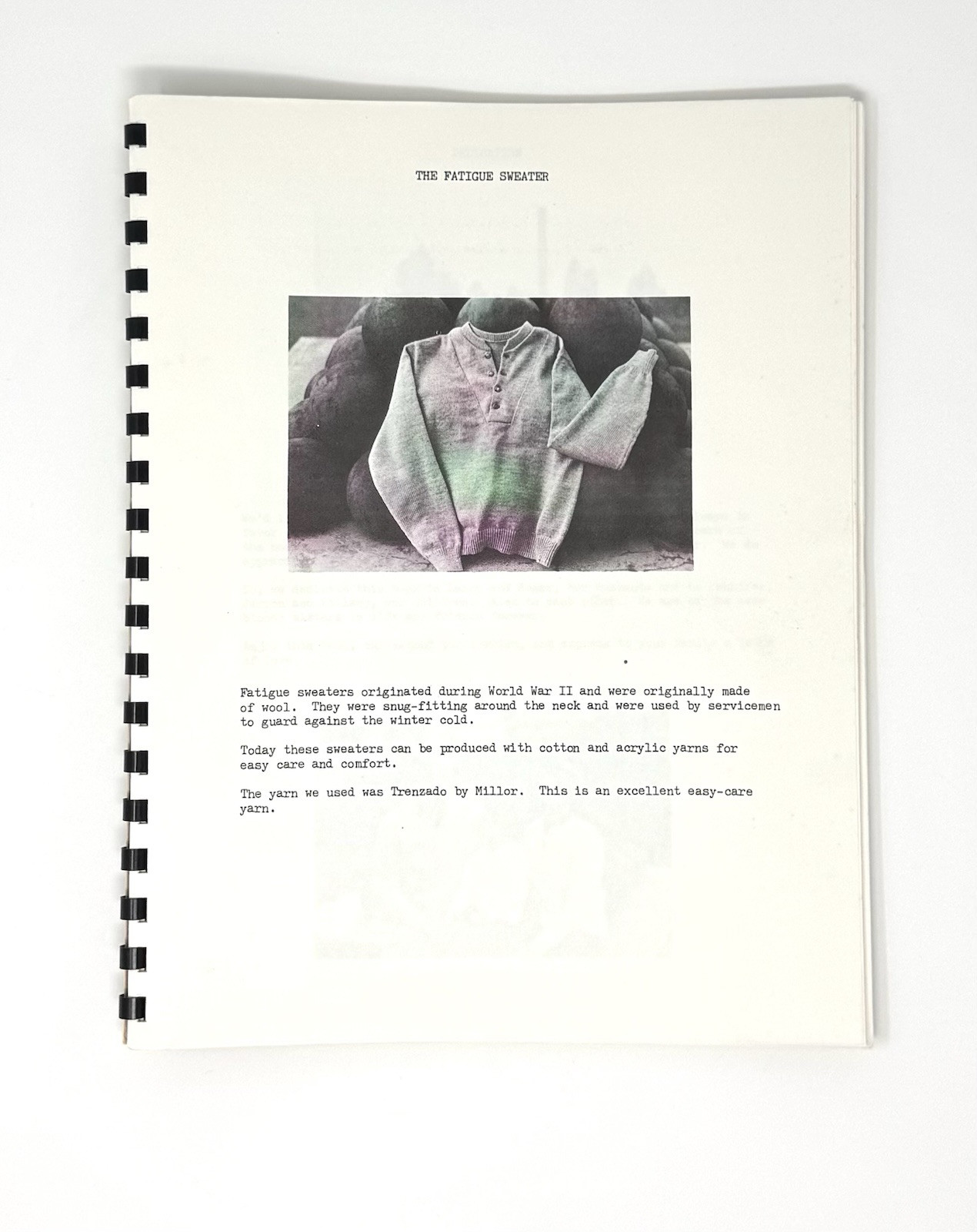 Machine Knitting Patterns - Family Fatigues - The Fatigue Sweater