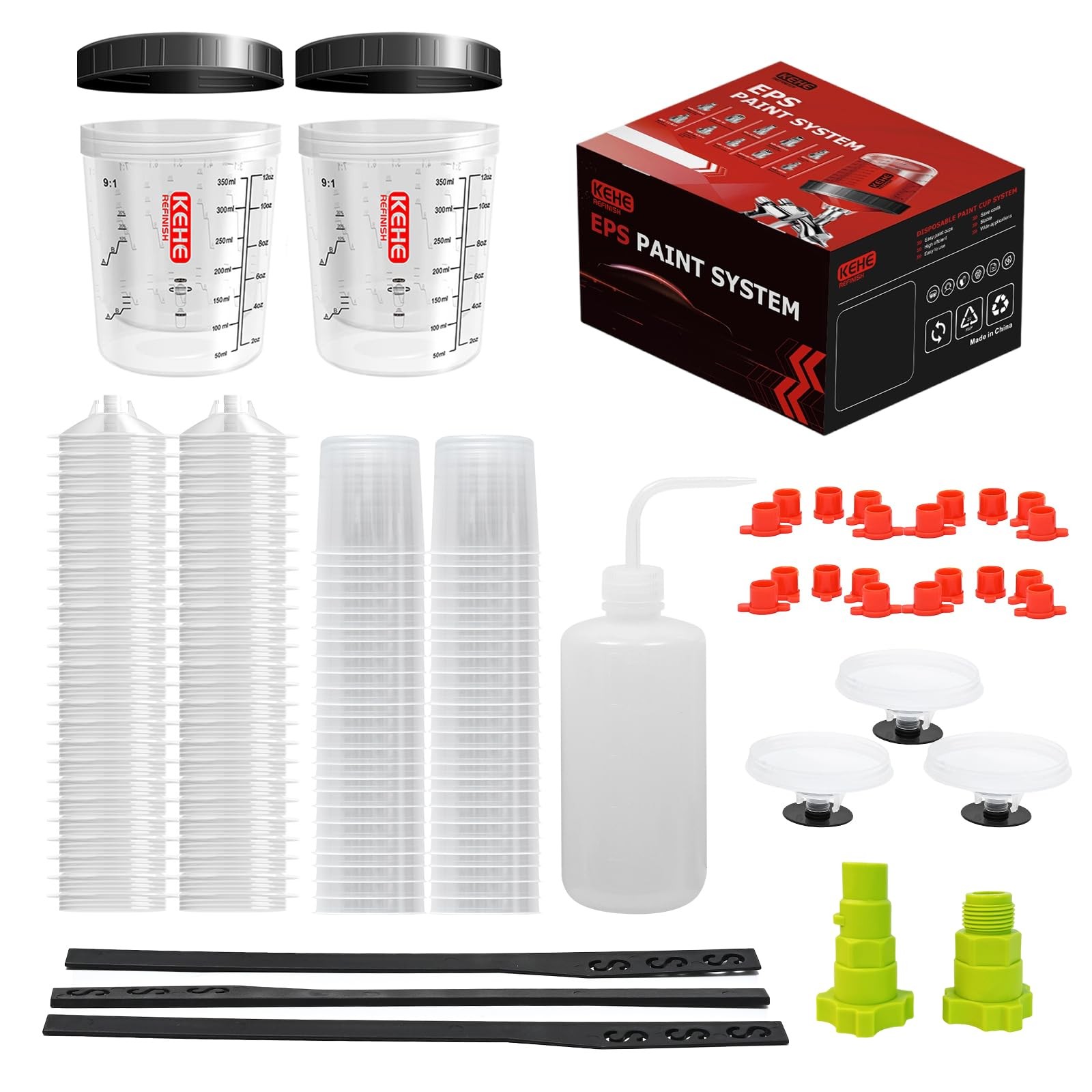 Disposable Paint Cups for Spray Gun,Mixing Cups 12 Ounce (350ml) Kit with 50 ...
