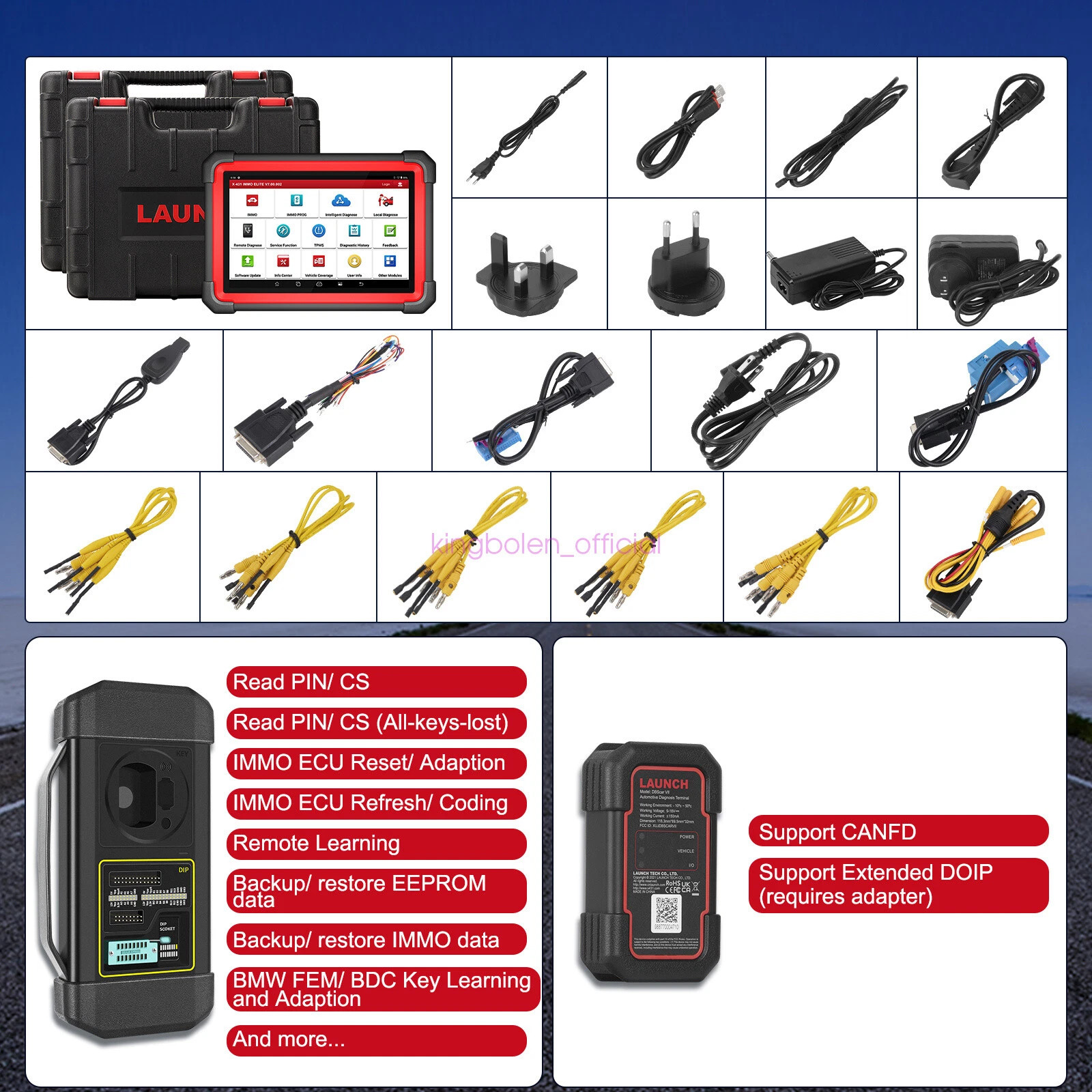 LAUNCH X431 IMMO ELITE PLUS Car Diagnostic Scanner Tool Key Programming Clone