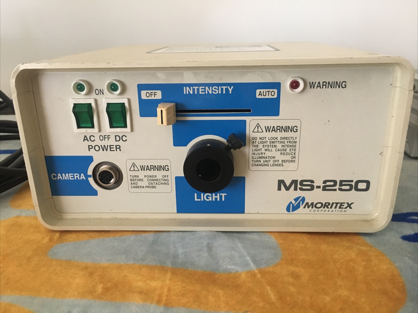 Moritex MS-250N Scopeman Fiber Optic Light Inspection Microscope Camera AC/DC!!
