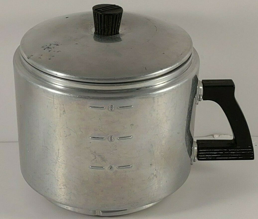 Vintage Small 2-4 Cup Aluminum Coffee Dripolator Pot Cute Retro Java Display