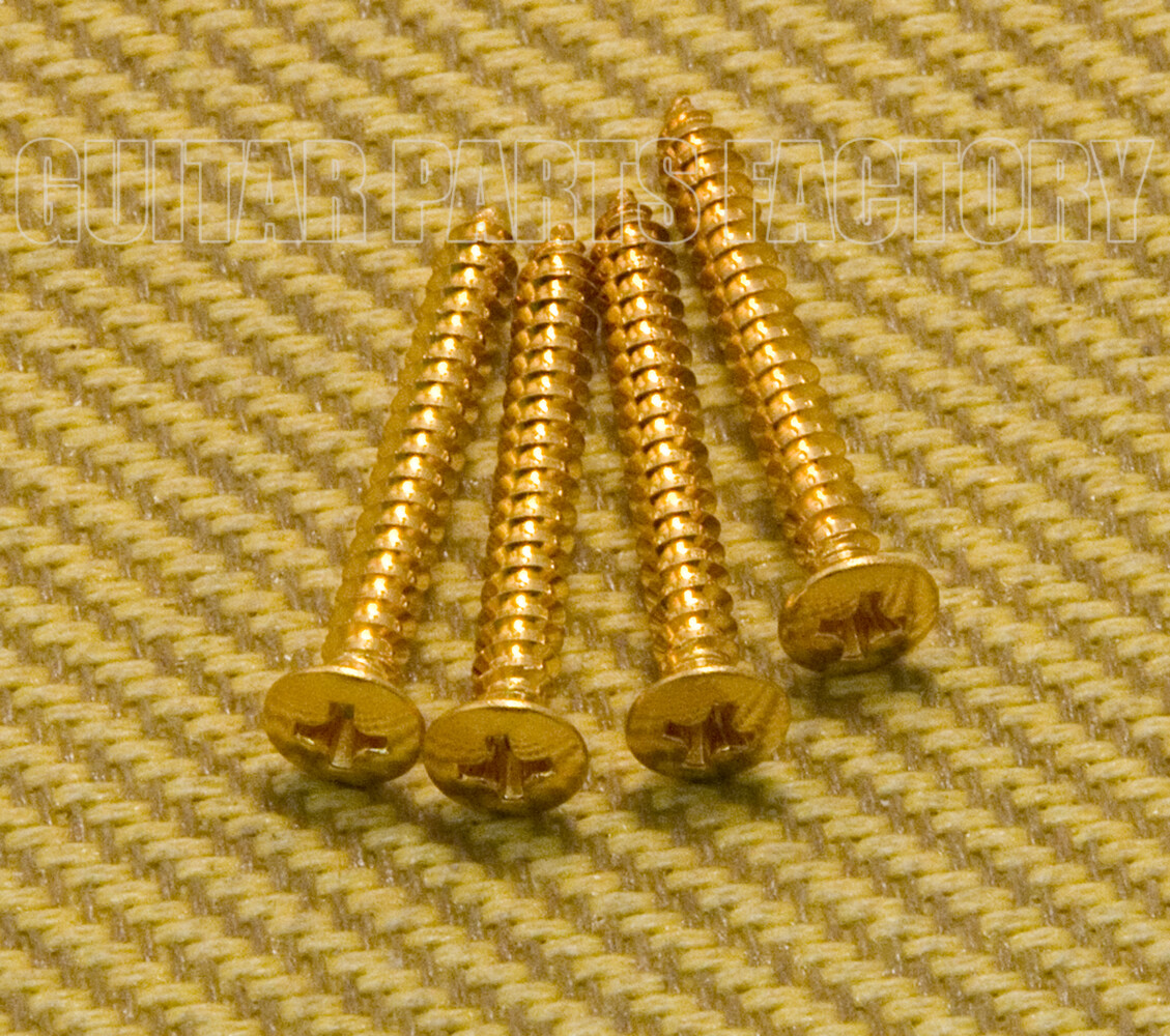 GS-3005-002 (4) Gold Short Neck Plate Screws Guitar/Bass