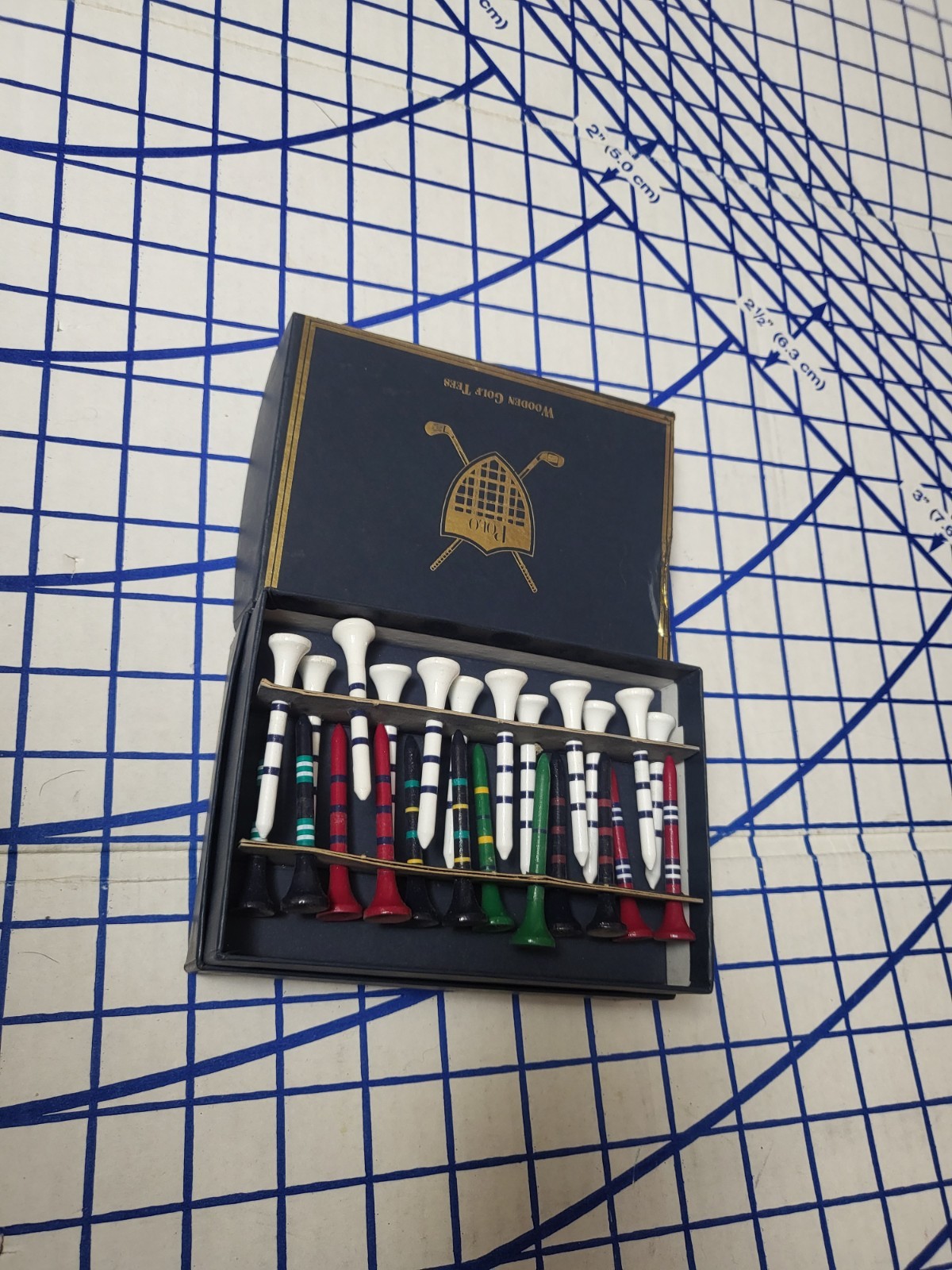 Vintage Polo Ralph Lauren Wooden Golf Tees 24 Piece NIB Multicolor