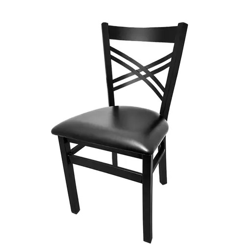 Oak Street Manufacturing SL2130 Cross Back Metal Dining Chair w/ Vinyl Seat