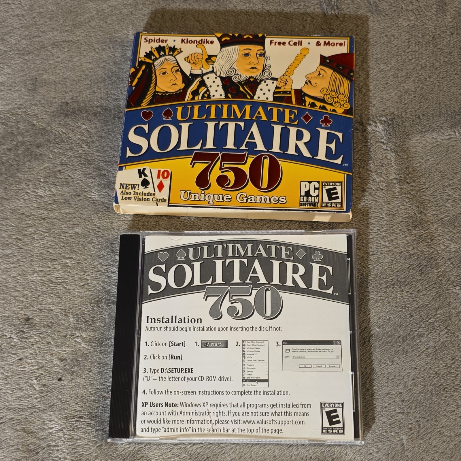 ValuSoft Ultimate Solitaire 750 PC CD-ROM Card Game Windows 98/Me/XP