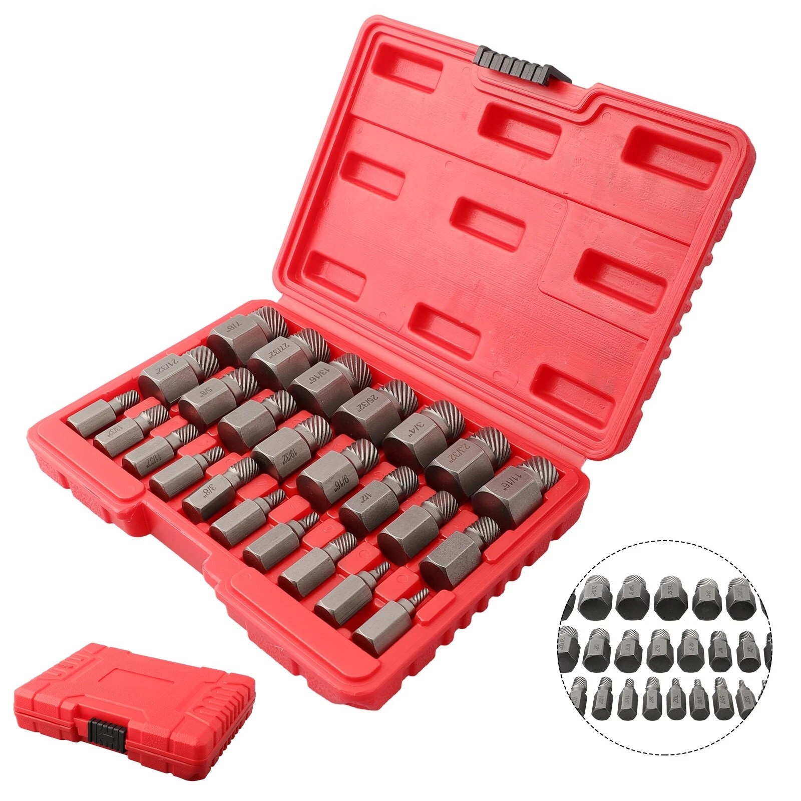25Pcs Screw Extractor Set Hex Head Multi-Spline Easy Out Bolt Extractor Set