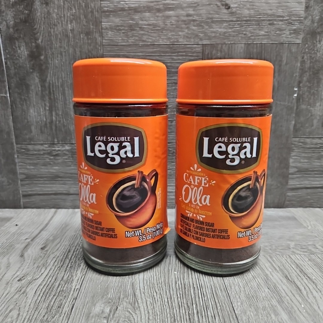 (2) Cafe Soluble Legal Insant Canela Y Piloncillo Cinnamon & Brown Sugar 3.5 oz