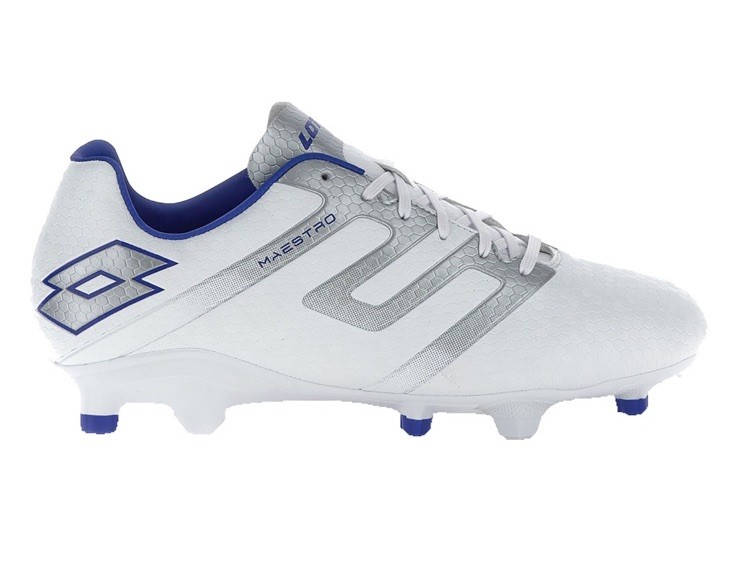 Lotto Maestro 700 V FG Soccer Cleats Size 10 All White / Silver Metal 2 Unisex