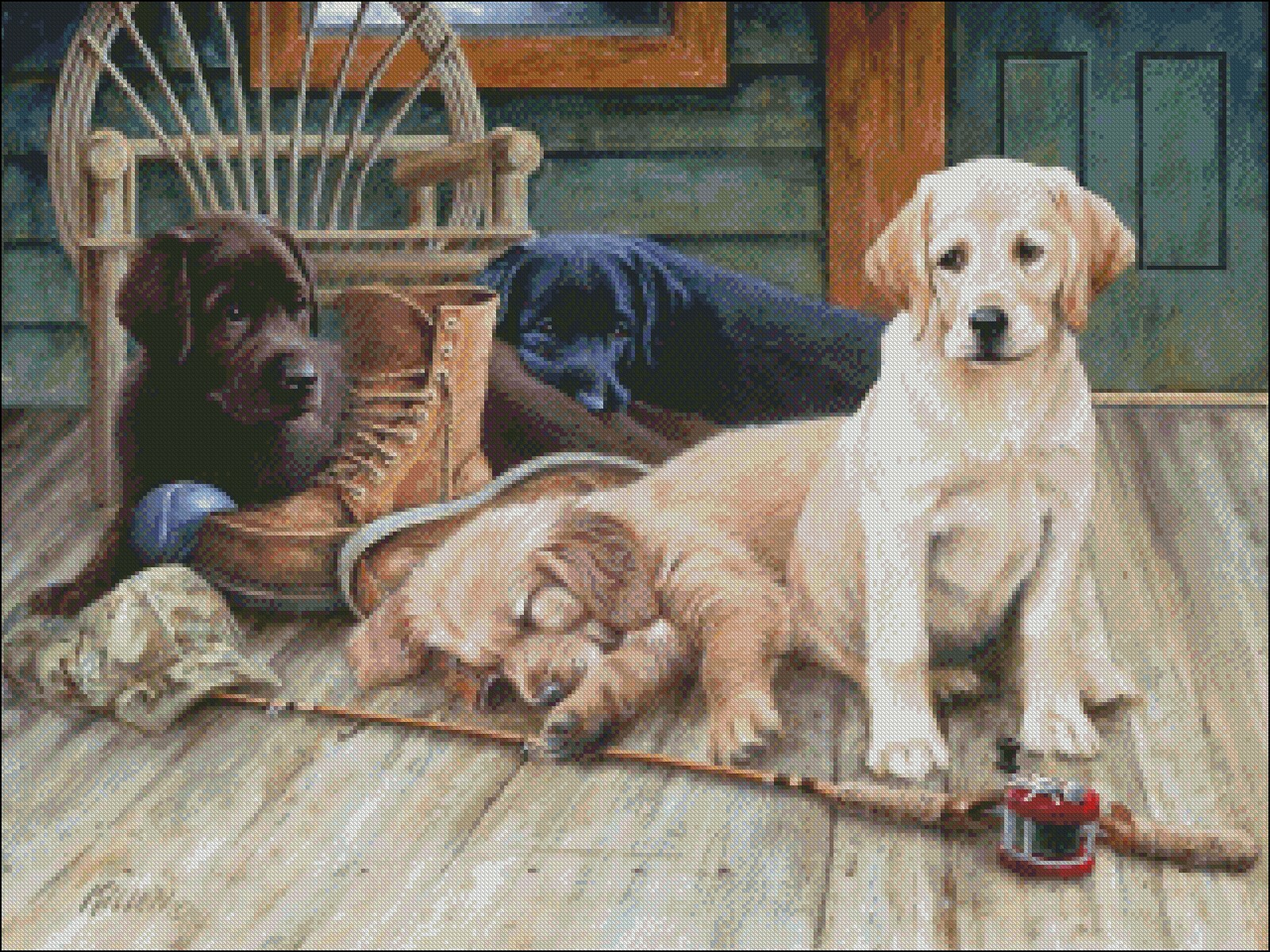 Chart Needlework Crafts DIY-Counted Cross Stitch Pattern -Ruff Day