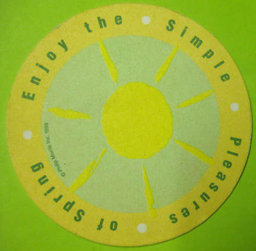 ENJOY THE SIMPLE PLEASURES OF SPRING Tobacco COASTER, Mat, Philip Morris, c1999