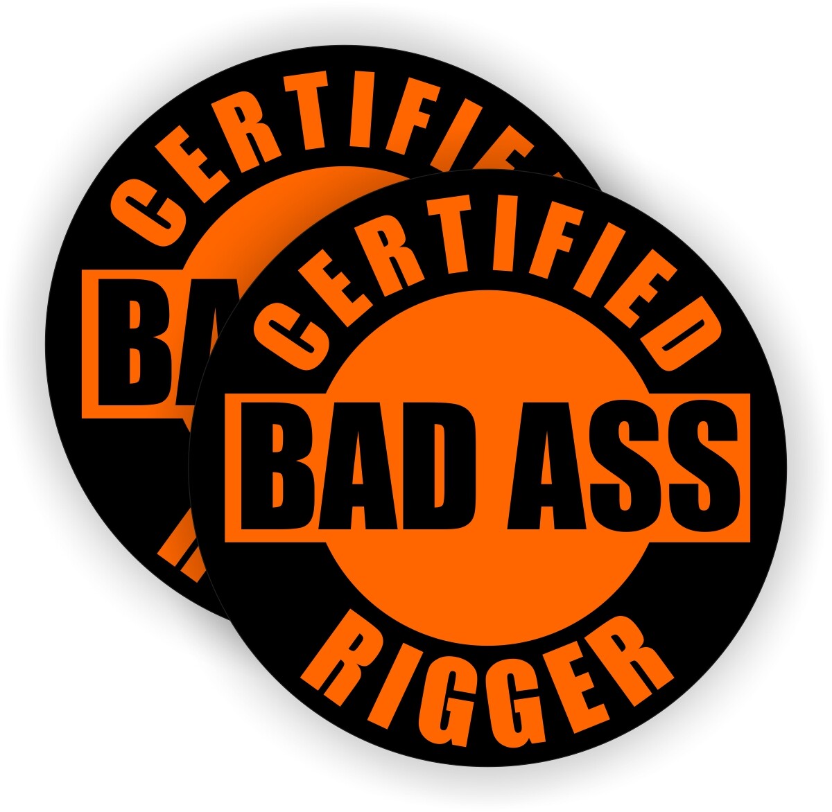 BAD ASS RIGGER Hard Hat Stickers | Funny Welding Helmet Safety Decals -ORG