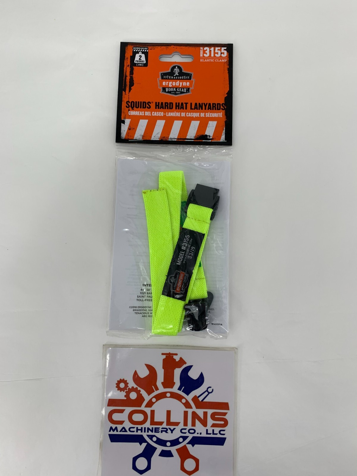 Ergodyne Squids 3155 Hardhat Elastic Lanyard w/Clamp