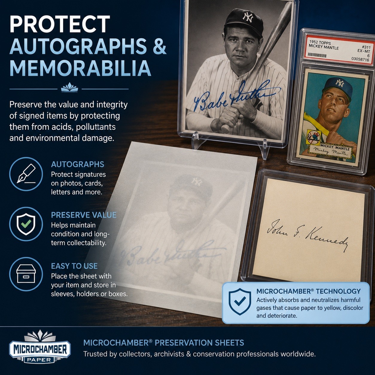 MicroChamber Preservation Sheets 5.5" x 8.25" Documents Autographs Ephemera