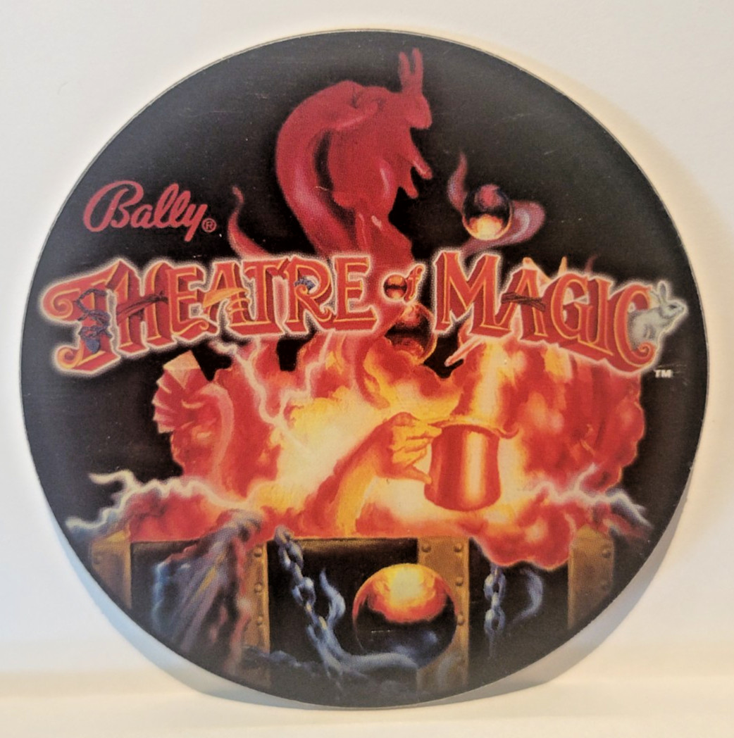 THEATRE OF MAGIC ~ BALLY Pinball Promo Plastic~Coaster /Key Fob~Theater Of Magic