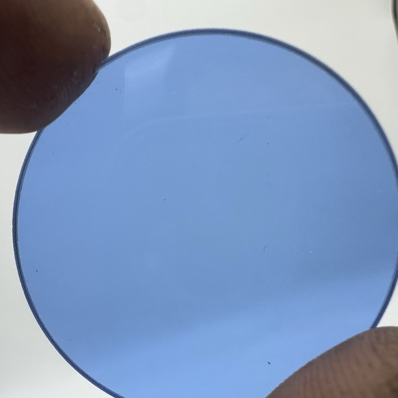ANTIQUE BLUE GLASS FILTER OPTIC MICROSCOPE PART AS PICTURED 45mm Dia 2mm Thick