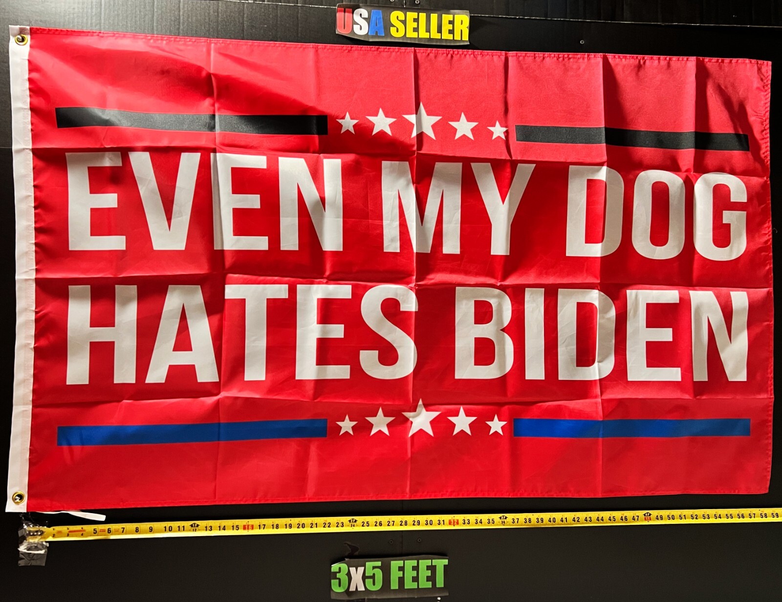 Donald Trump Flag FREE USA SHIP Hates Biden Red Republican Desantis USA Sign 3x5