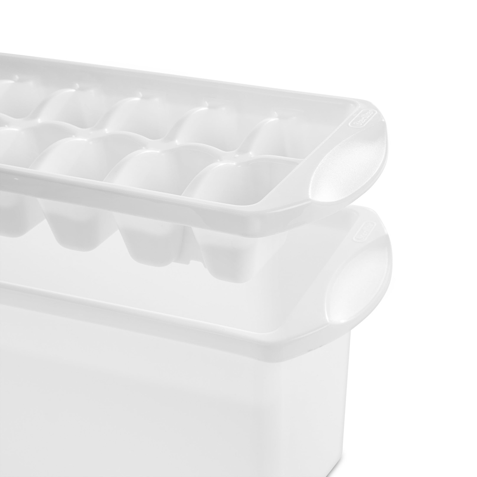 (6 pack) Sterilite Ice Cube Bin, Narrow Design, Space-efficient, White