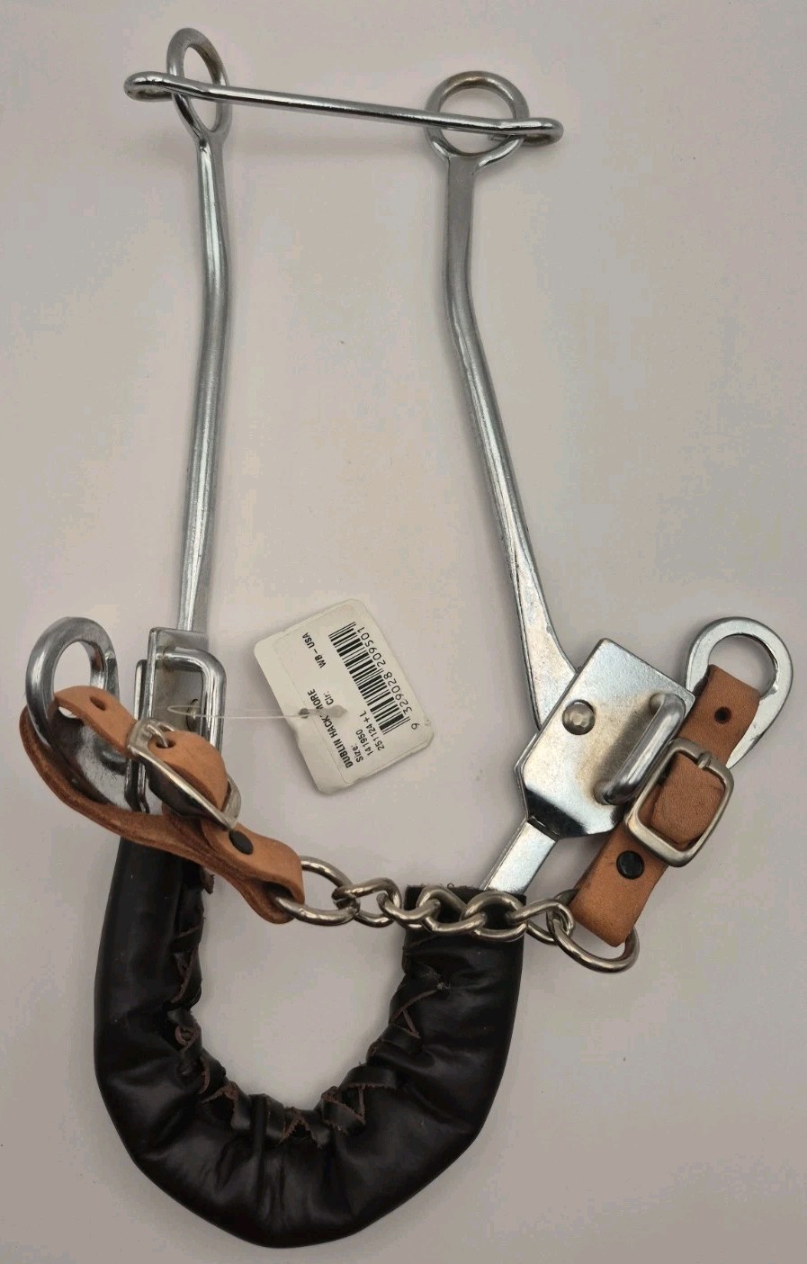 Stainless Steel Dublin Hackamore Bit Leather Nose Horse