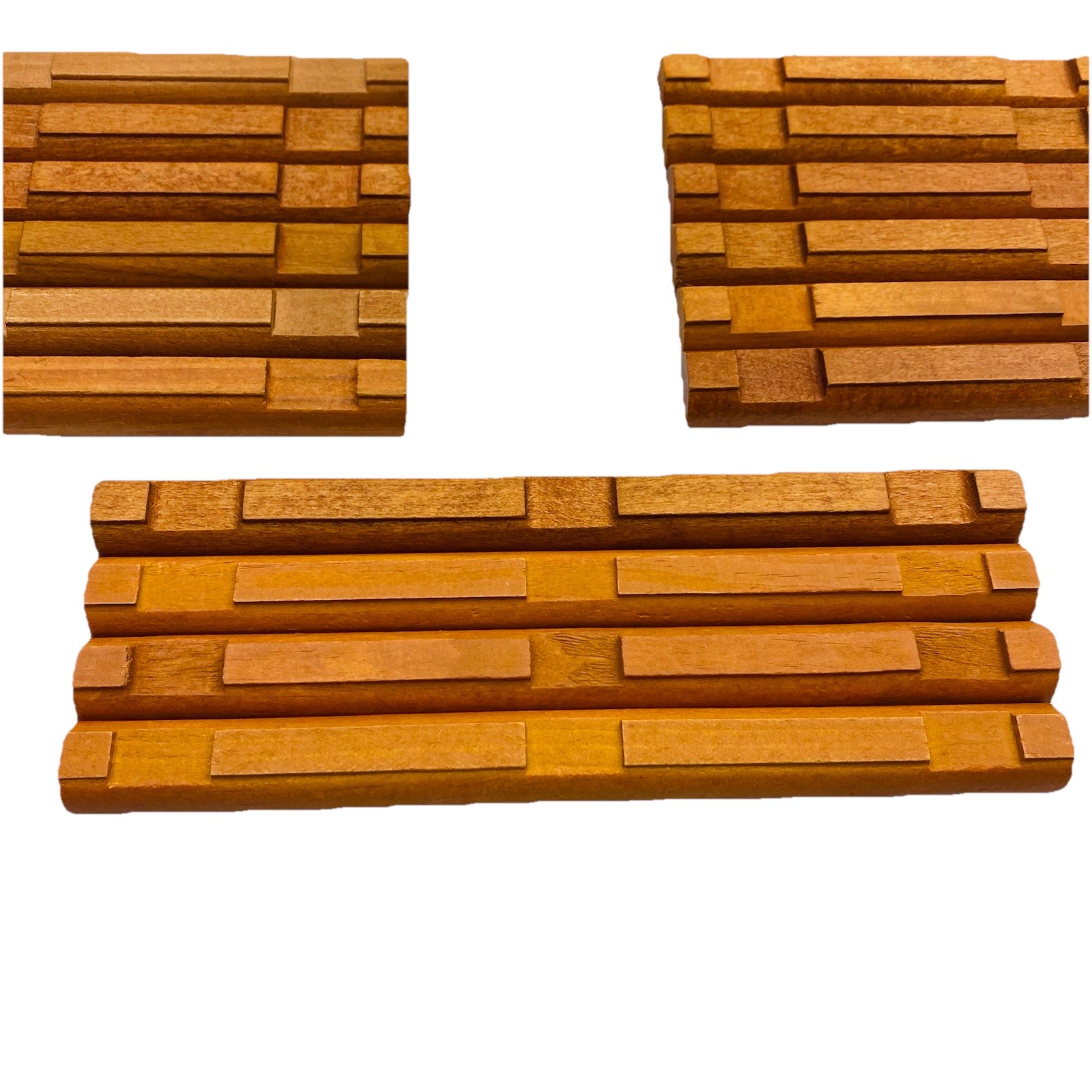 16 Lincoln Log Light Brown Color Half Round Flats Assortment Base Wood Parts