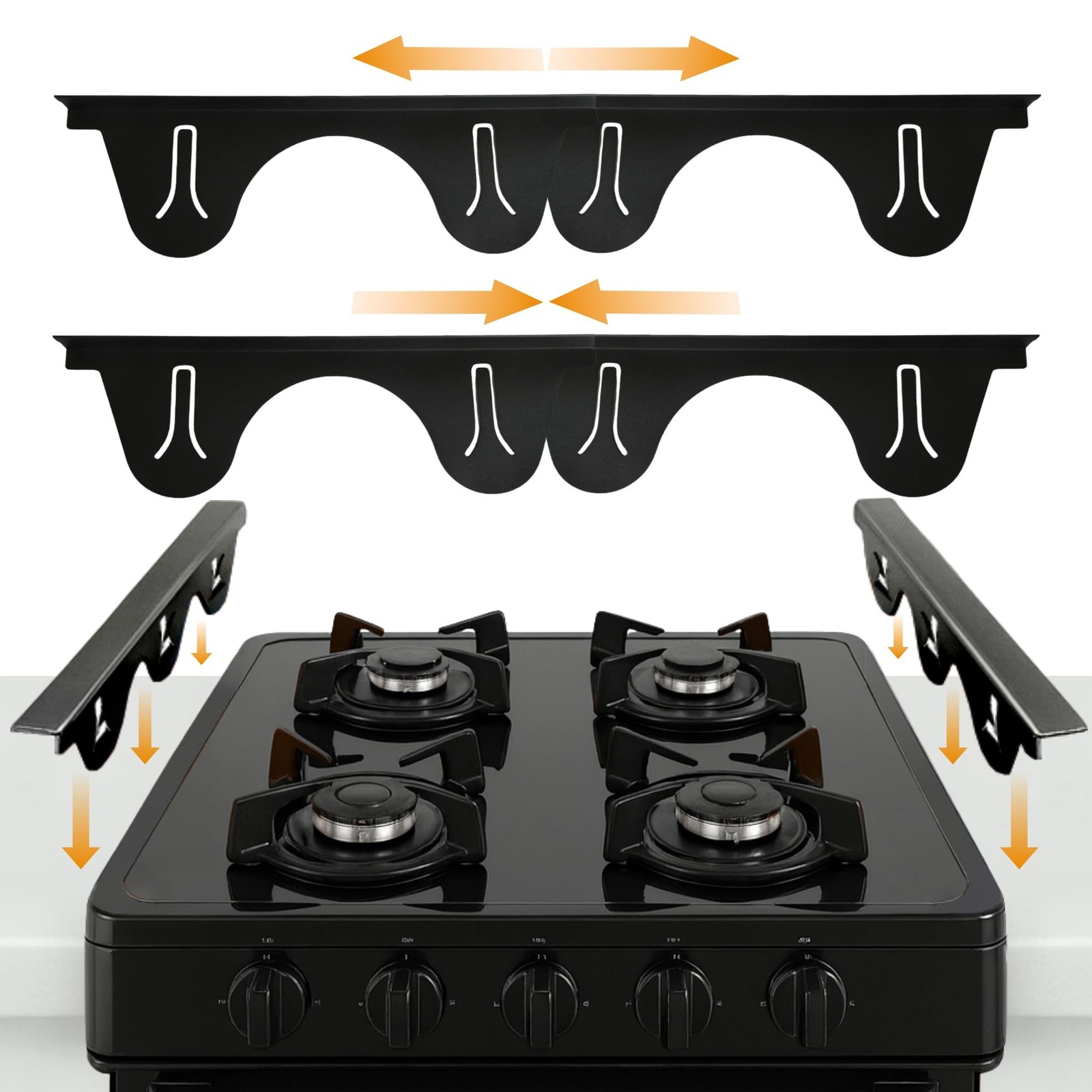 Linda’s Essentials Stainless Steel Stove Gap Covers (2 Pack) Adjustable Le