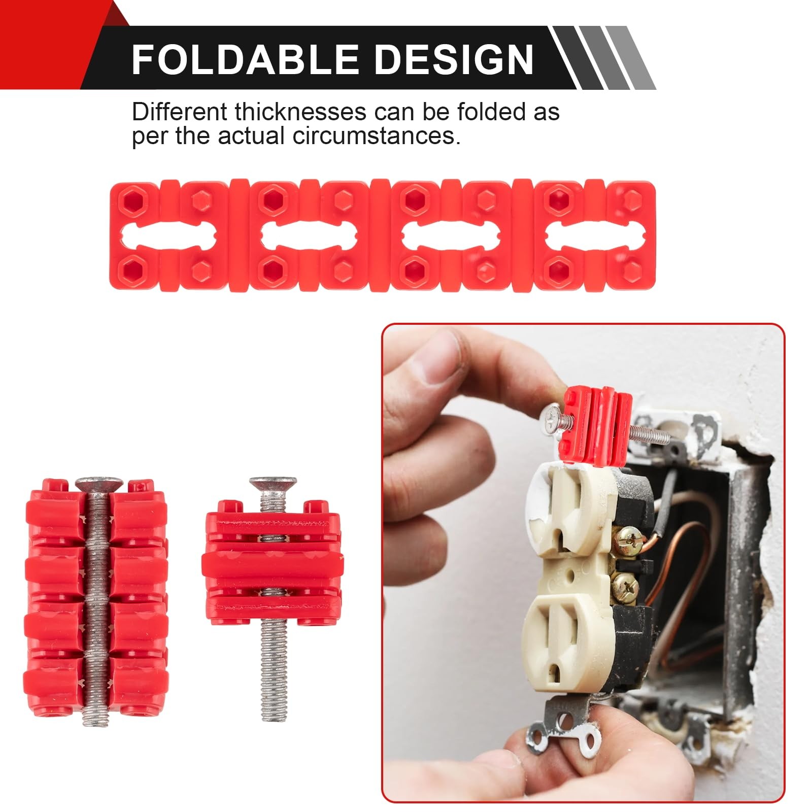 48 PCS Outlet Spacers for Electrical Box Plastic Wall Plate Stackable
