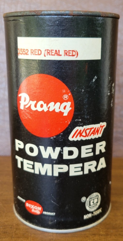 Vintage Prang Instant Red 1552 Real Red Powder Tempura Collectible Can