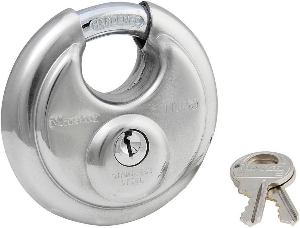 40T Stainless Steel Discus Padlock, 2 Pack