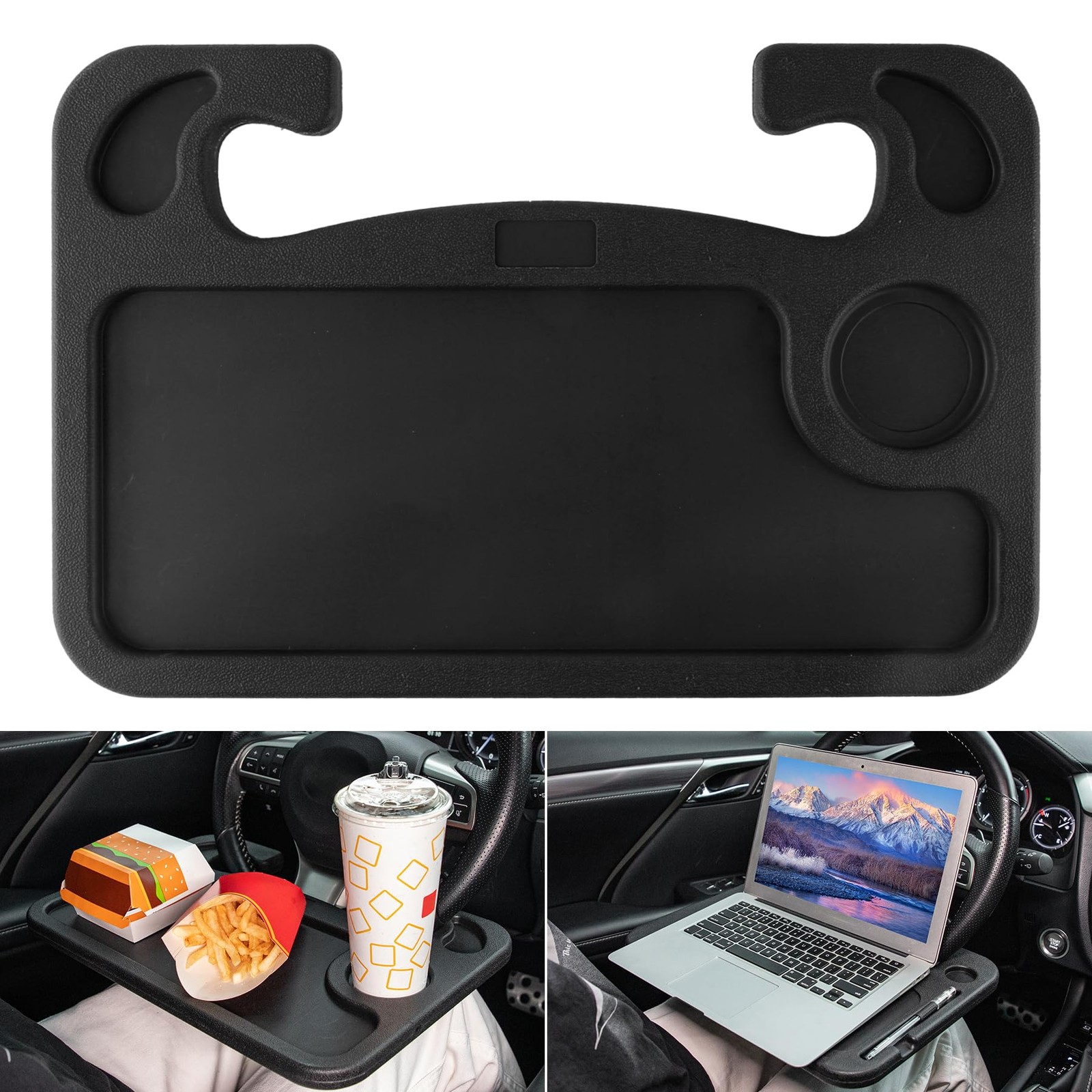 Car Steering Wheel Desk for Laptop,Multipurpose Travel Car , Car Seat Stand T...