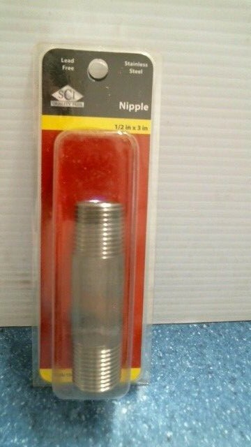 Smith Cooper MPT Lead-Free Nipple Stainless Steel  (40261)  FS
