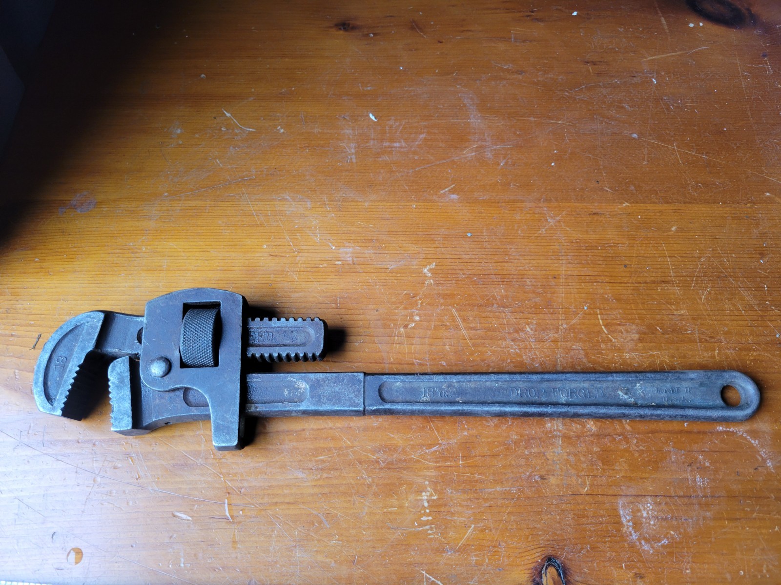 Vintage Genuine Stillson ,Working Pipe Wrench, #18 Walworth Made in Boston Mass.