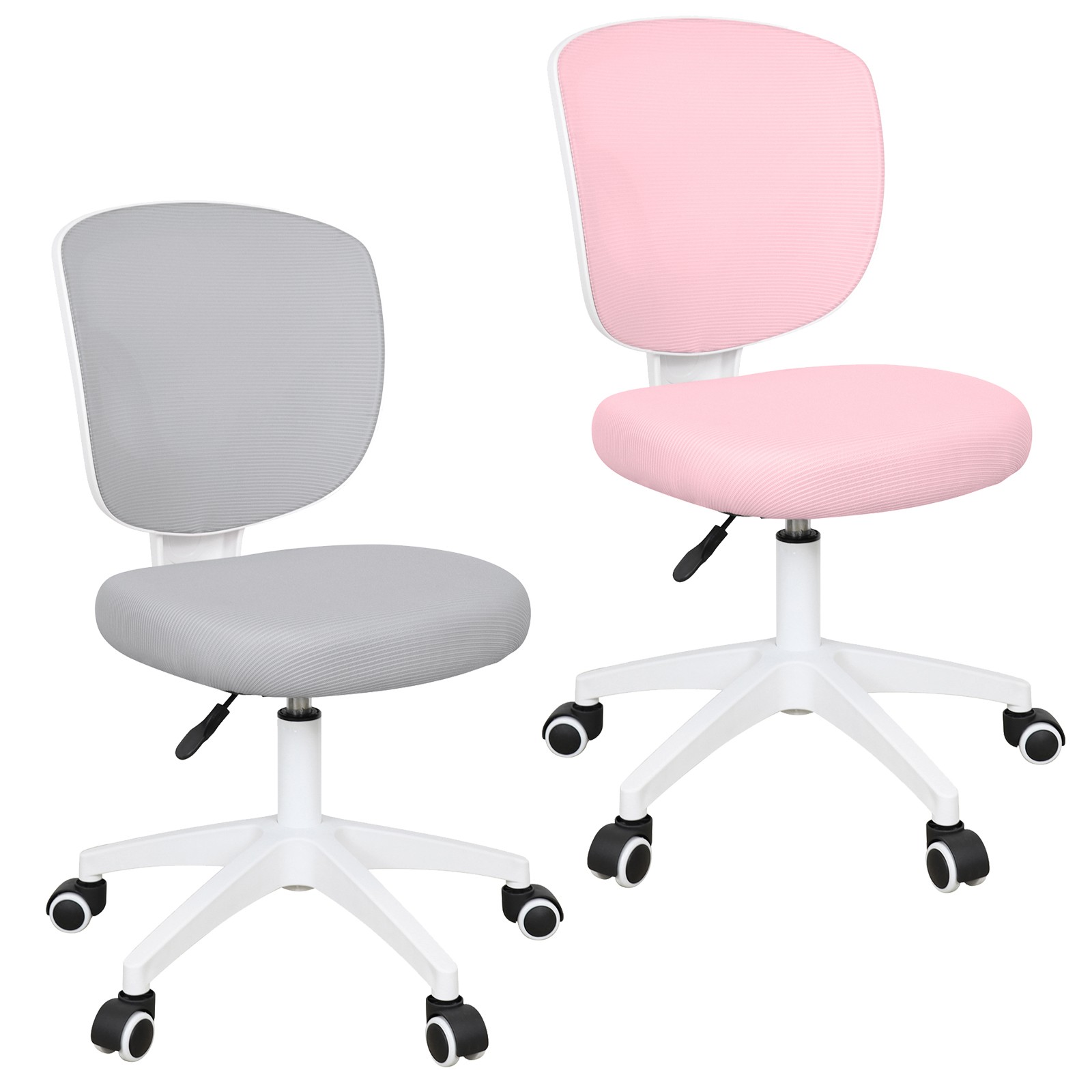 Pink/Gray Height Adjustable Kids Study Chair Ergonomic Computer Chair with Wheel