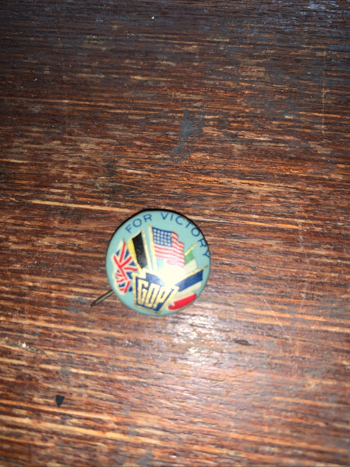 Vintage For Victory GOP .75 Inch Pinback Button
