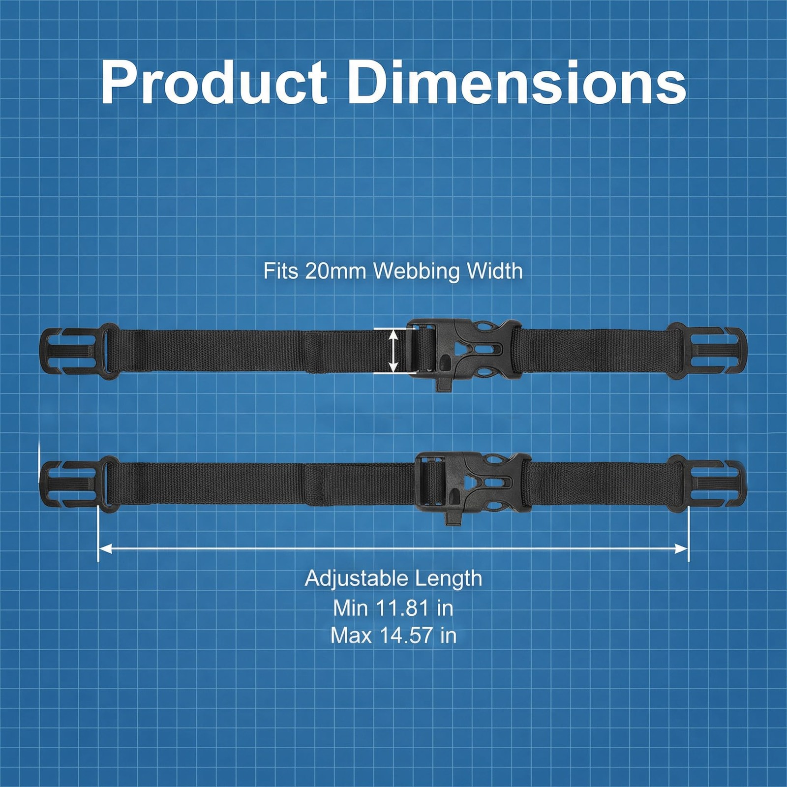 YAFIYGI 2Pcs Backpack Chest Strap Add On Adjustable Sternum Straps for Black