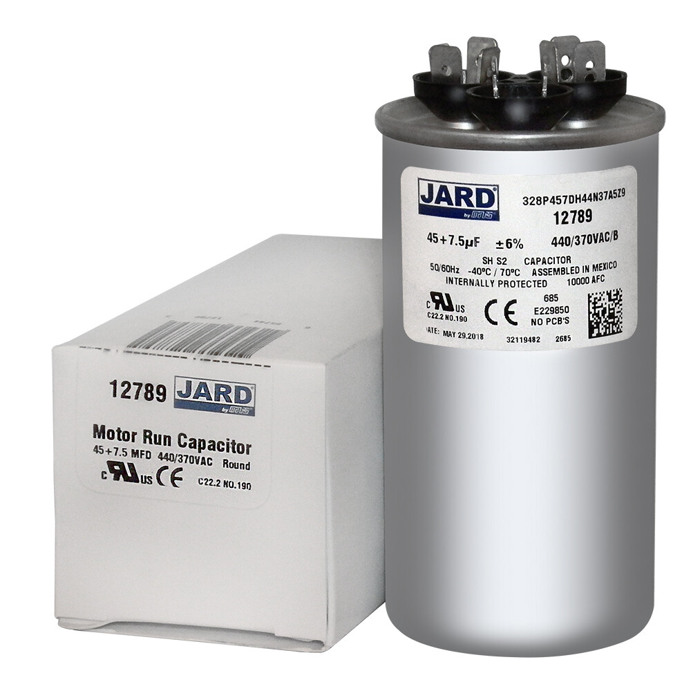 45+7.5 Capacitor JARD 45/7.5/440 Motor Compressor HVAC mfd uF Dual Cap A/C