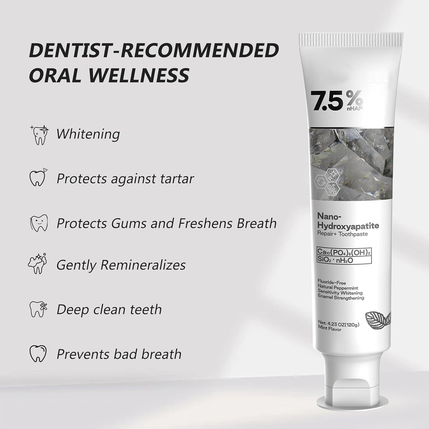 7.5% Hap Nano-Hydroxyapatite Toothpaste Remove Deep Clean For Sensitive Teeth ~