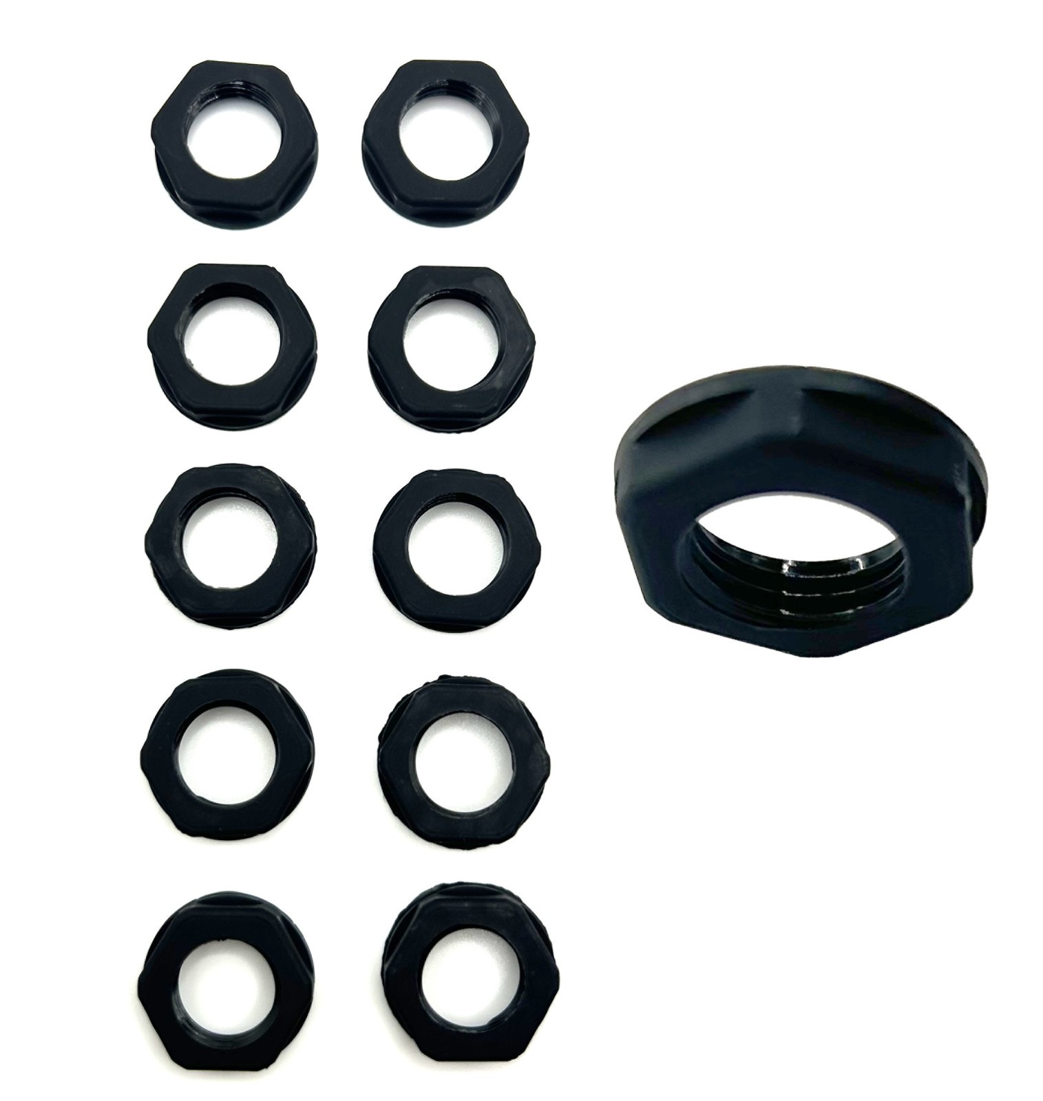 1/4" NPT Locknut Nylon 1/4-18 Qty 10 Made in USA