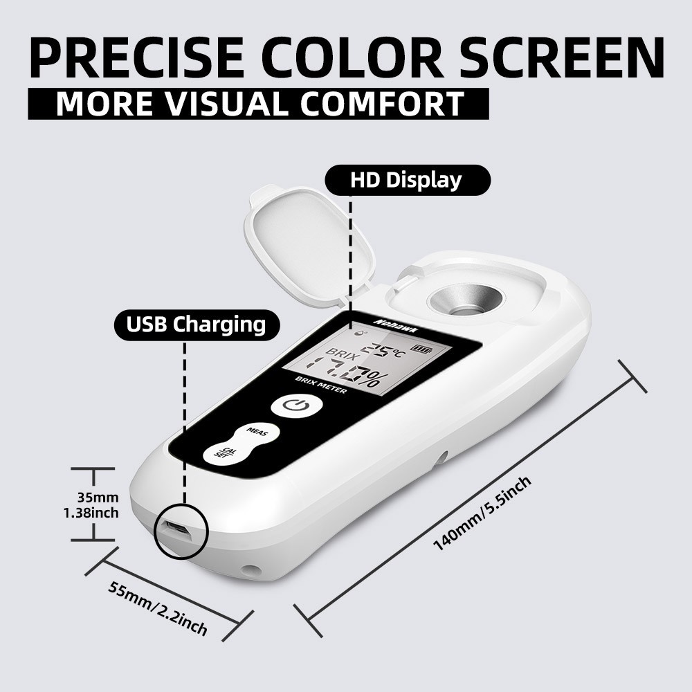 Digital Refractometer Test Sugar Drinks Brix Professional Saccharometry