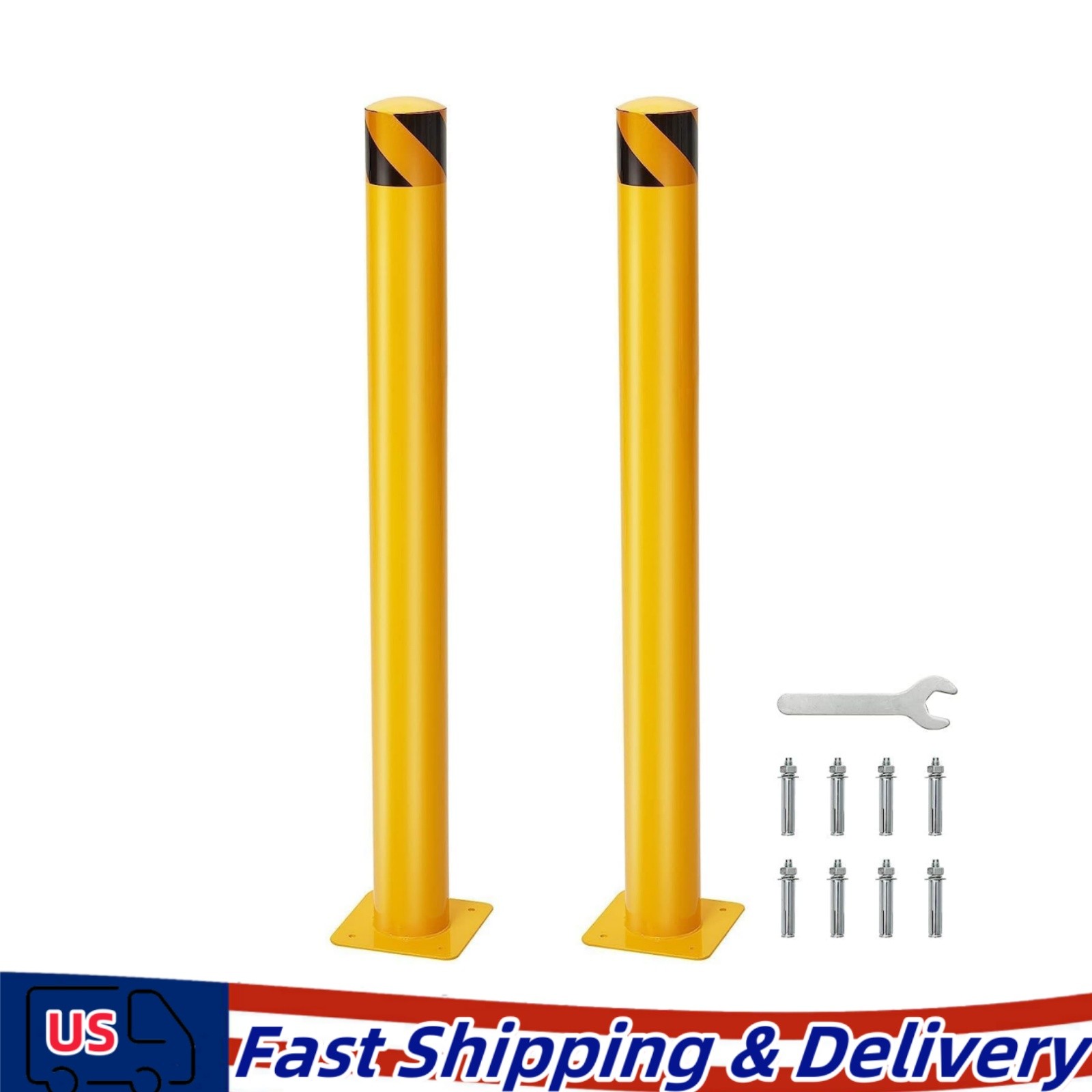 36"H 2Pack 4.5" Diameter SpringBack Safety Bollard Post for Parking Garage Use