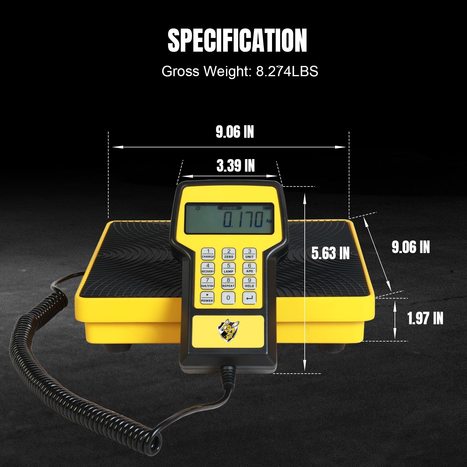 High Precision 220 LBS Refrigerant Charging Scale - Programmable HVAC Freon Weig