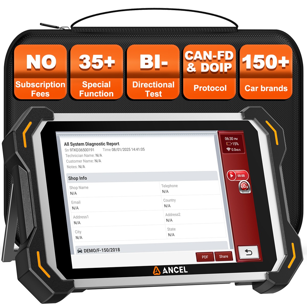 ANCEL DS600 Elite Bidirectional OBD2 Scanner Car Diagnostic Scan Tool ECU Coding